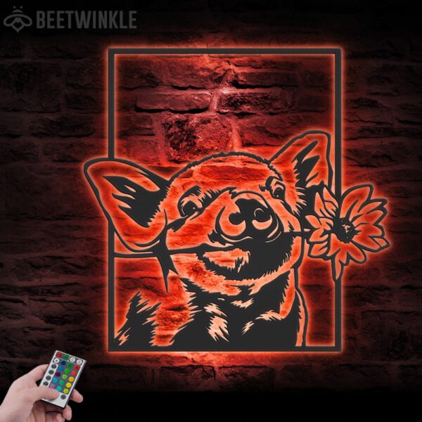 Funny-Pig-Farmhouse-Metal-Wall-Art-LED-Light-6