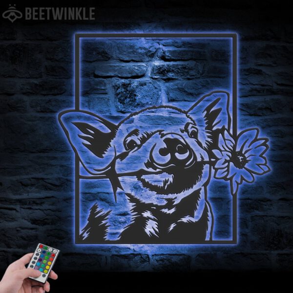 Funny-Pig-Farmhouse-Metal-Wall-Art-LED-Light-7