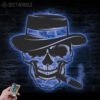 Gangter-Sugar-Skull-Cigar-Metal-Wall-Art-LED-Light