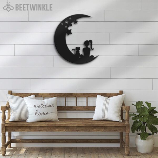 Girl-And-Cat-On-The-Moon-Metal-Wall-Art-with-LED-Light-1