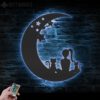 Girl-And-Cat-On-The-Moon-Metal-Wall-Art-with-LED-Light-3