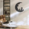 Girl-And-Cat-On-The-Moon-Metal-Wall-Art-with-LED-Light-7