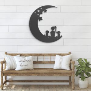 Girl-And-Dog-On-The-Moon-Metal-Wall-Art-with-LED-Light-3