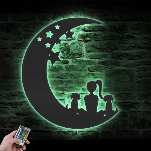 Girl-And-Dog-On-The-Moon-Metal-Wall-Art-with-LED-Light-4