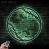 Girl-Baseball-Ball-Metal-Wall-Art-LED-Light