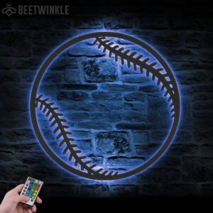 Girl-Baseball-Ball-Metal-Wall-Art-LED-Light-2