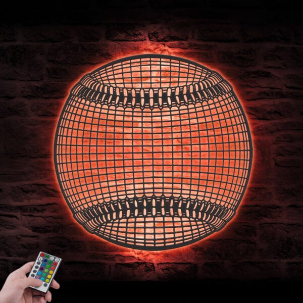 Girl-Baseball-Ball-Metal-Wall-Art-LED-Light-5-1