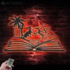 Girl-Beach-Scene-on-the-Book-Lover-Metal-Wall-Art-LED-Light-5