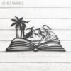 Girl-Beach-Scene-on-the-Book-Lover-Metal-Wall-Art-LED-Light-6