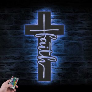 God-Faith-Cross-Metal-Wall-Art-LED-Light-2