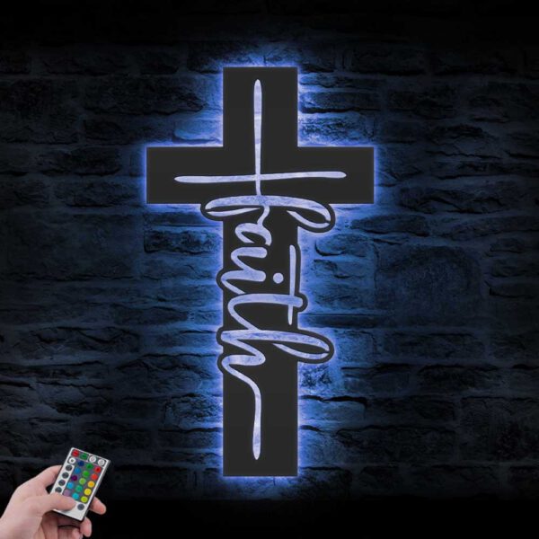 God-Faith-Cross-Metal-Wall-Art-LED-Light-2