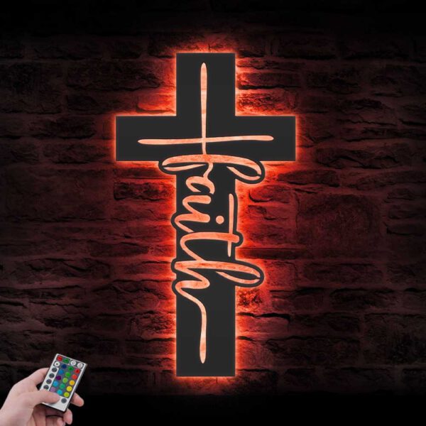 God-Faith-Cross-Metal-Wall-Art-LED-Light-8