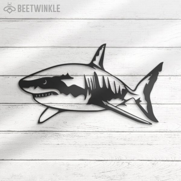 Great-White-Shark-Metal-Wall-Art-LED-Light