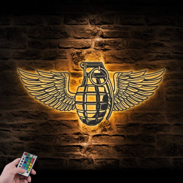 Grenade-Wings-Metal-Wall-Art-LED-Light-6