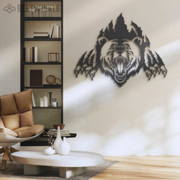 Grizzly-Bear-Claws-Scratch-Metal-Wall-Art-LED-Light-3