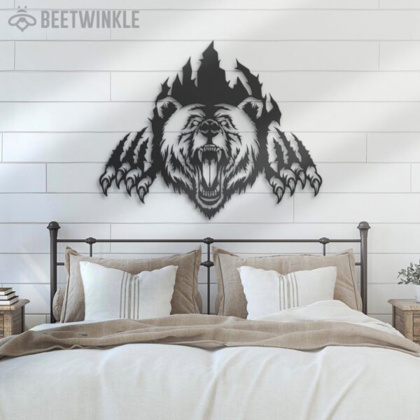 Grizzly-Bear-Claws-Scratch-Metal-Wall-Art-LED-Light