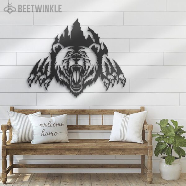 Grizzly-Bear-Claws-Scratch-Metal-Wall-Art-LED-Light-7