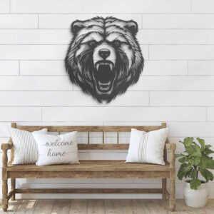 Grizzly-Bear-Metal-Wall-Art-LED-Light-2