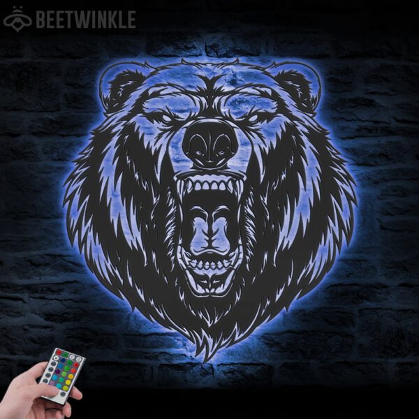 Grizzly-Bear-Metal-Wall-Art-LED-Light-5-1