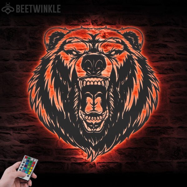 Grizzly-Bear-Metal-Wall-Art-LED-Light-6-1