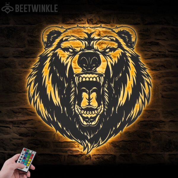 Grizzly-Bear-Metal-Wall-Art-LED-Light-7-1