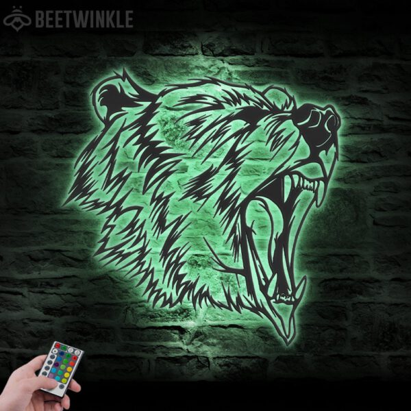 Grizzly-Bear-Metal-Wall-Art-LED-Light-7-3