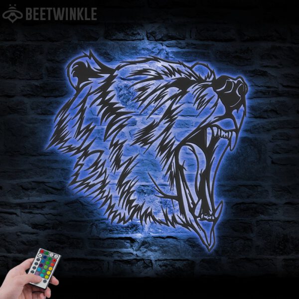 Grizzly-Bear-Metal-Wall-Art-LED-Light-8-3