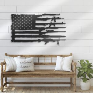 Gun-American-Flag-Metal-Wall-Art-LED-Light-2