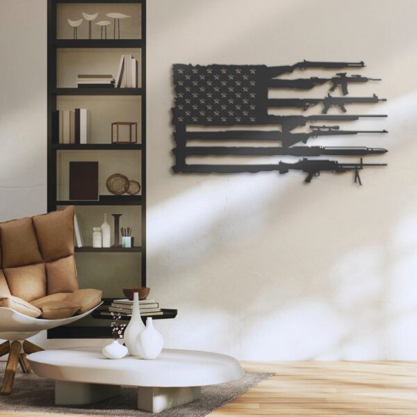 Gun-American-Flag-Metal-Wall-Art-LED-Light-6