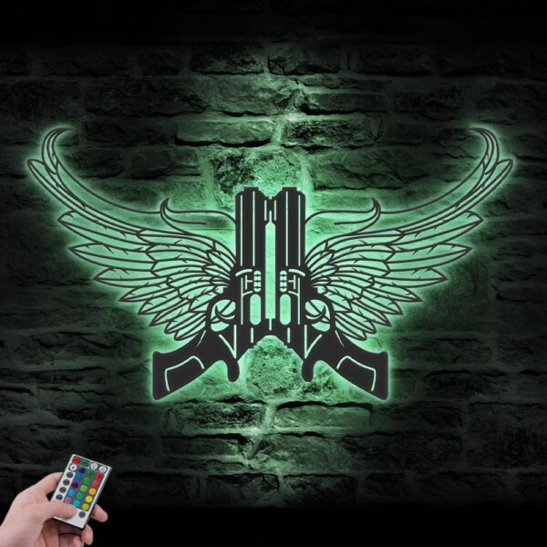 Gun-With-Wings-Metal-Wall-Art-LED-Light-6