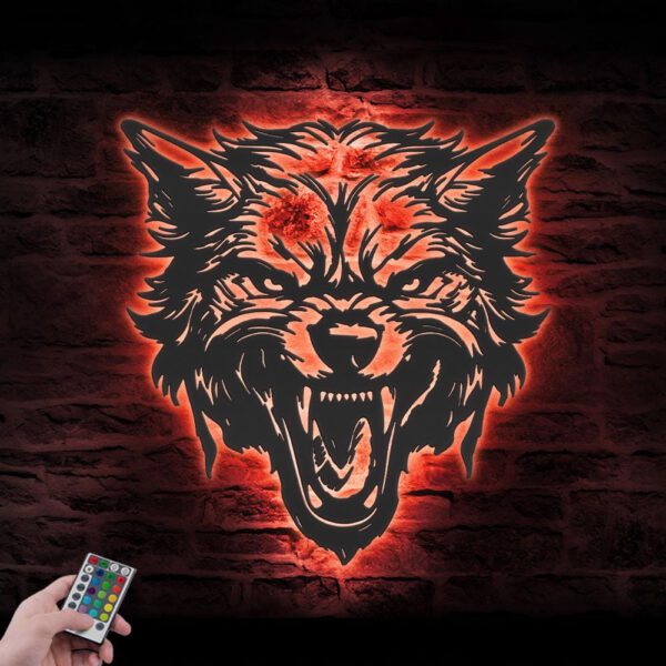 Halloween-Wolf-Angry-Metal-Wall-Art-LED-Light-6