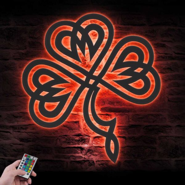 Heart-Celtic-Knot-Shamrock-Metal-Wall-Art-LED-Light-7-2