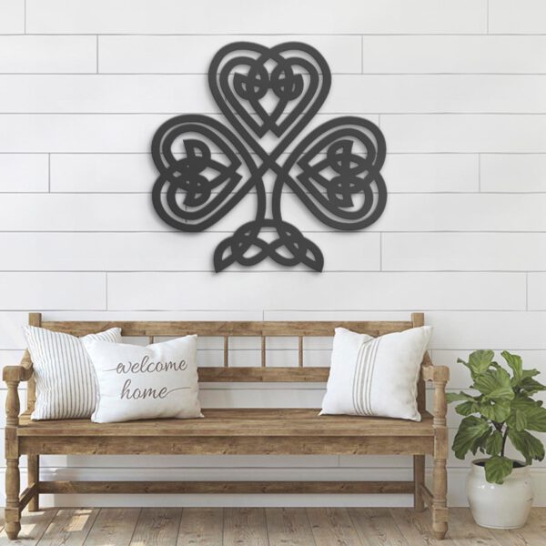 Heart-Celtic-Knot-Shamrock-Metal-Wall-Art-LED-Light-8