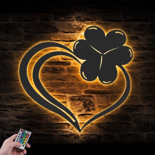 Heart-Shamrock-Metal-Wall-Art-LED-Light-6