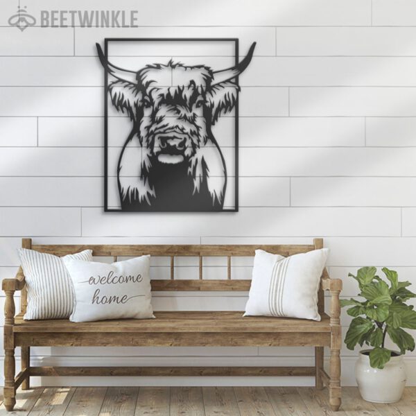 Highland-Cow-Farmhouse-Metal-Wall-Art-LED-Light-2