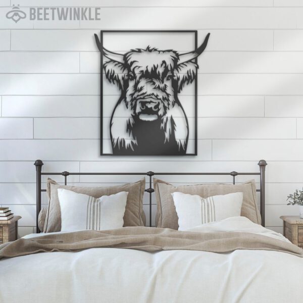 Highland-Cow-Farmhouse-Metal-Wall-Art-LED-Light-5