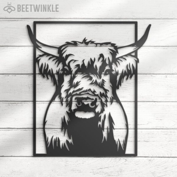 Highland-Cow-Farmhouse-Metal-Wall-Art-LED-Light-7