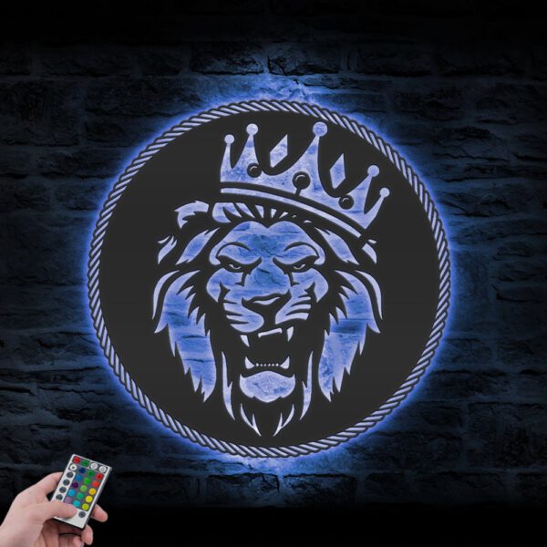 King-Lion-Metal-Wall-Art-LED-Light-3