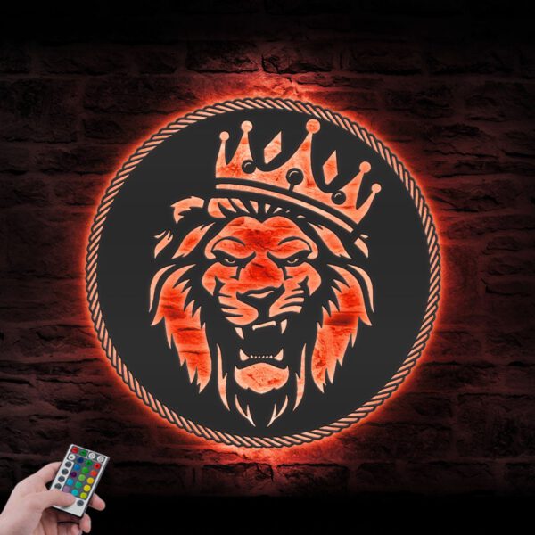 King-Lion-Metal-Wall-Art-LED-Light-7