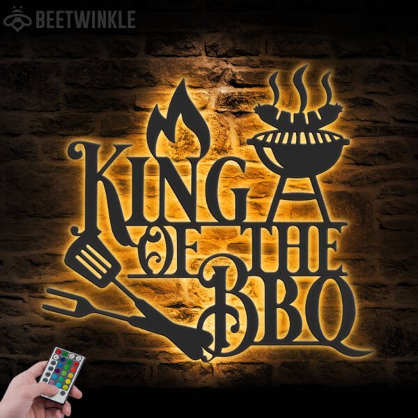 King-Of-The-BBQ-Metal-Wall-Art-LED-Light-3