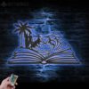 Man-Beach-Scene-on-the-Book-Lover-Metal-Wall-Art-LED-Light