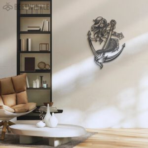 Mermaid-Girl-Fish-Tail-Boat-Anchor-Metal-Wall-Art-LED-Light-2