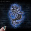 Mermaid-Girl-Fish-Tail-Boat-Anchor-Metal-Wall-Art-LED-Light-4