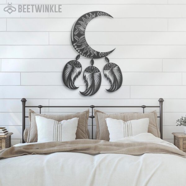 Moon-Dream-Catcher-Metal-Wall-Art-LED-Light-2