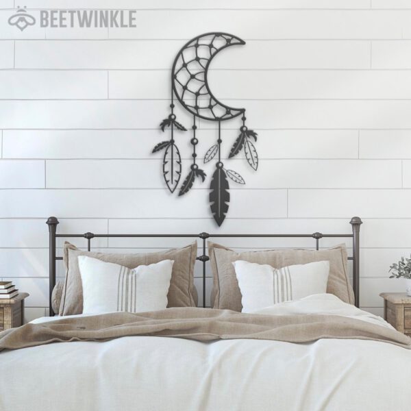 Moon-Dream-Catcher-Metal-Wall-Art-LED-Light-3-1