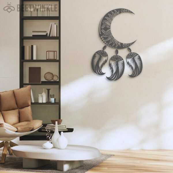 Moon-Dream-Catcher-Metal-Wall-Art-LED-Light-6