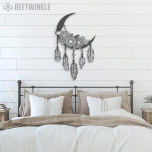 Moon-Sunflower-Dream-Catcher-Metal-Wall-Art-LED-Light-3