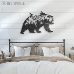 Mountain-Bear-Metal-Wall-Art-LED-Light-3