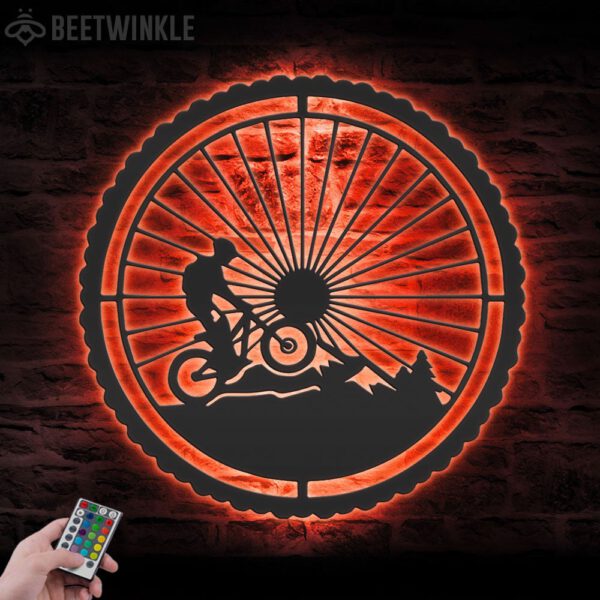 Mountain-Bike-Metal-Wall-Art-LED-Light-7