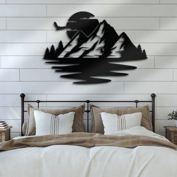 Nature-Landscape-Sea-Sunset-Mountains-Metal-Wall-Art-LED-Light-4